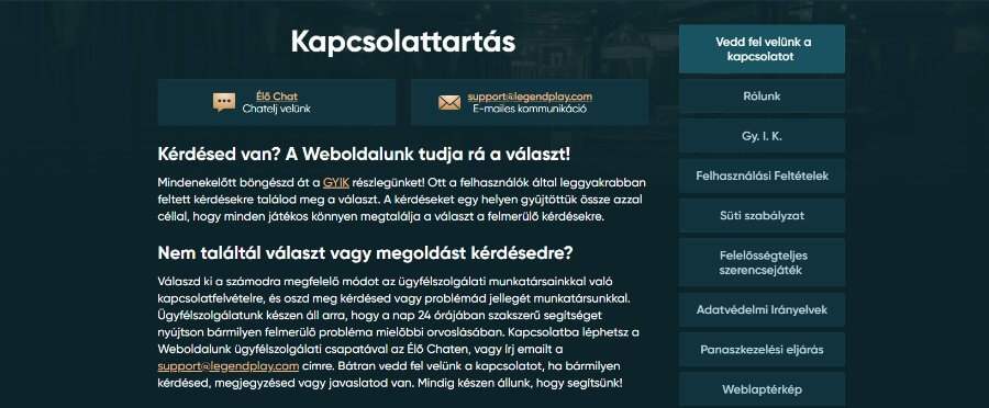 Legendplay értékelés ügyfélszolgálat