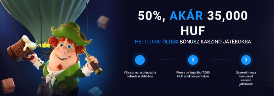 20Bet kaszinó értékelés újratöltési bónusz