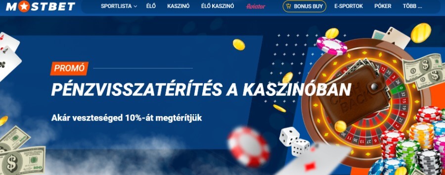 MostBet értékelés cashback bónusz